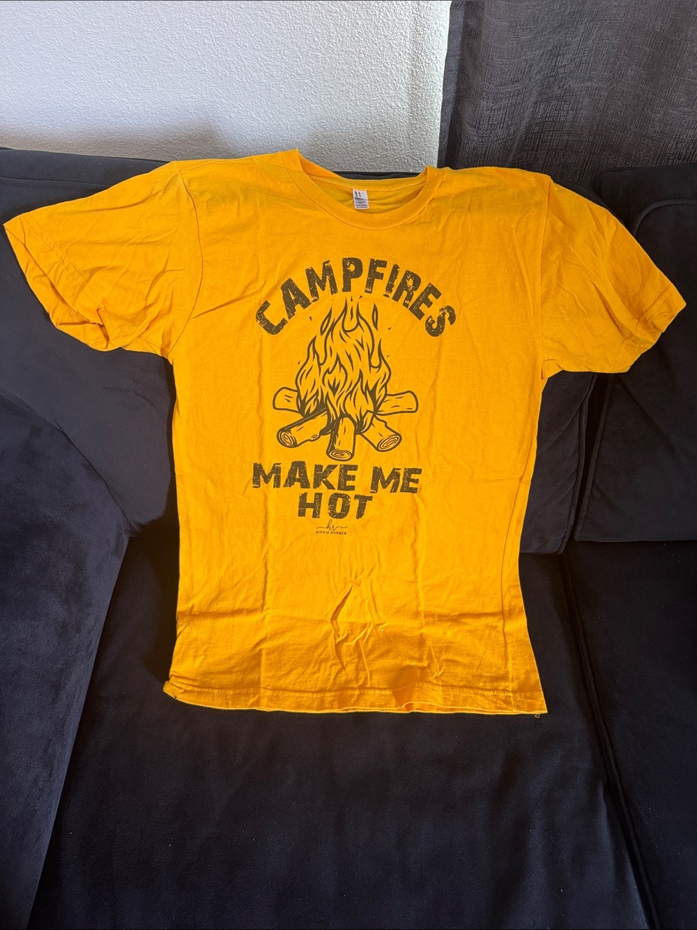 Unisex Yellow Campfire Graphic Tee - Campfires Make Me Hot
